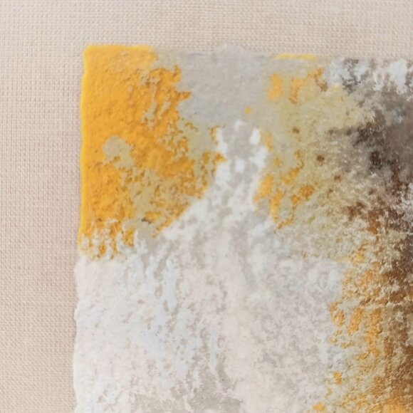 Abstract Mixed Media Painting Brown Yellow Beige By Suzanne Sandifer 8" X 10" - Picture 10 of 14